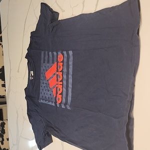 Boys Large "adidas" short sleeve tee; navy blue